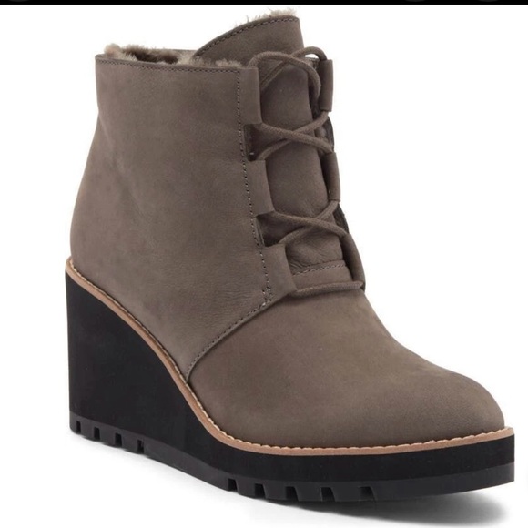 Eileen Fisher Shoes - Eileen Fisher Alpine Genuine Sherling Wedge Bootie NWOT